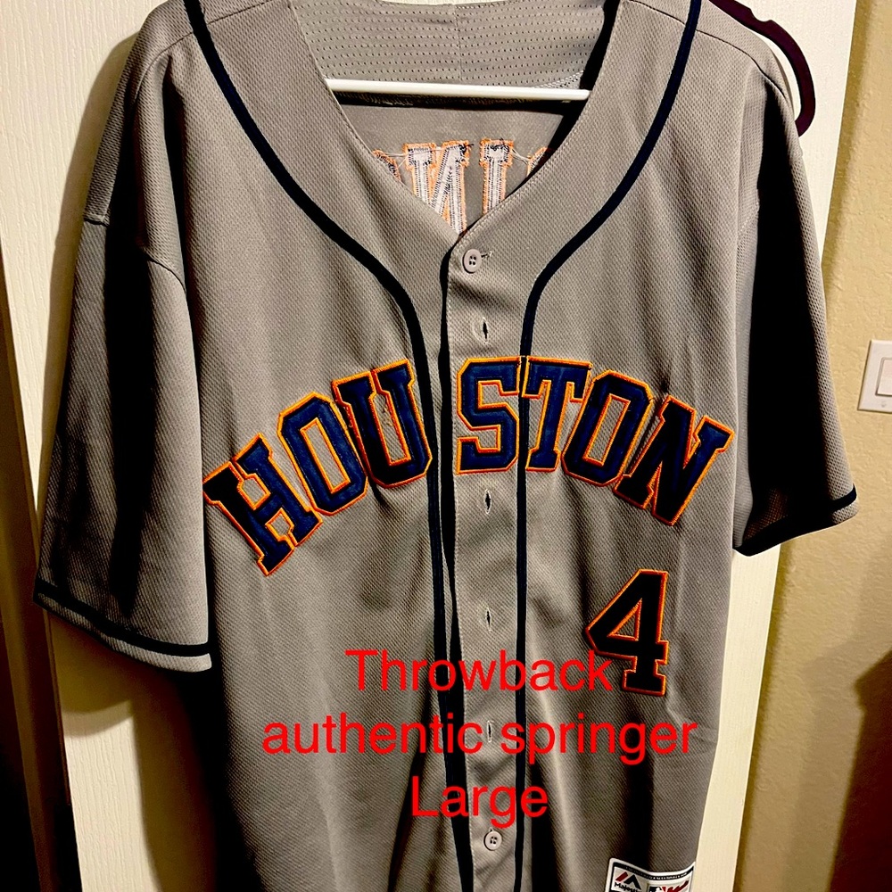 Make me an offer! Houston Astros Springer on field MLB Authentic Jersey Size L!